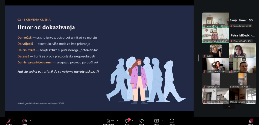 Online edukacija „Kako izgraditi zdravo samopouzdanje unatoč društvenim preprekama“