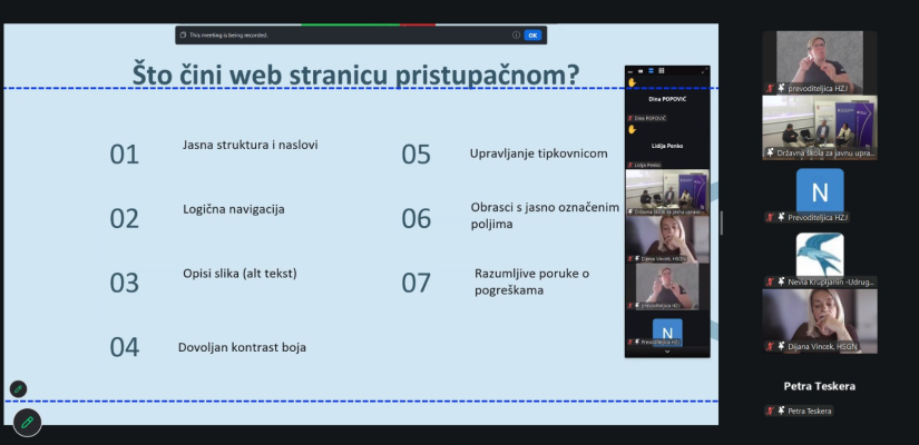 Održan 7. online okrugli stol „Digitalna pristupačnost od zakona do prakse“