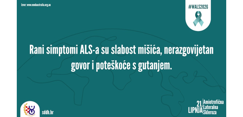 21. lipnja - Svjetski dan svjesnosti o ALS-u: Tjedan informiranja i podizanja svijesti