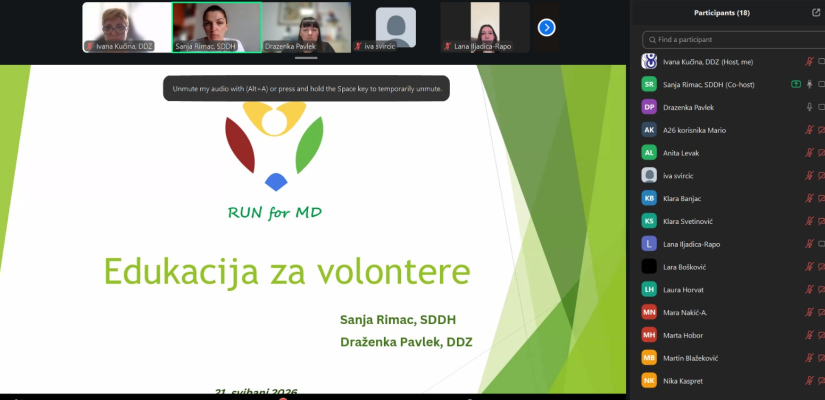 Edukacija za volontere utrke RUN for MD