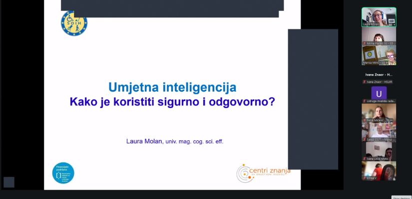Forum virtualnog učenja o KPOSI - Umjetna inteligencija: kako je koristiti sigurno i odgovorno