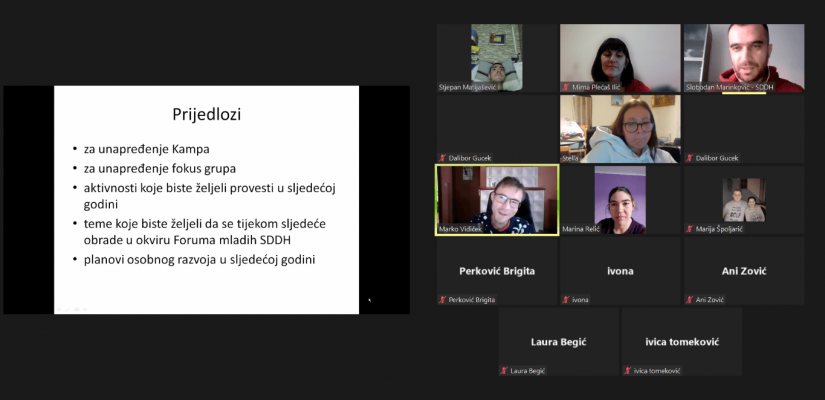 Završna fokus grupa projekta Kamp Foruma mladih SDDH - 2